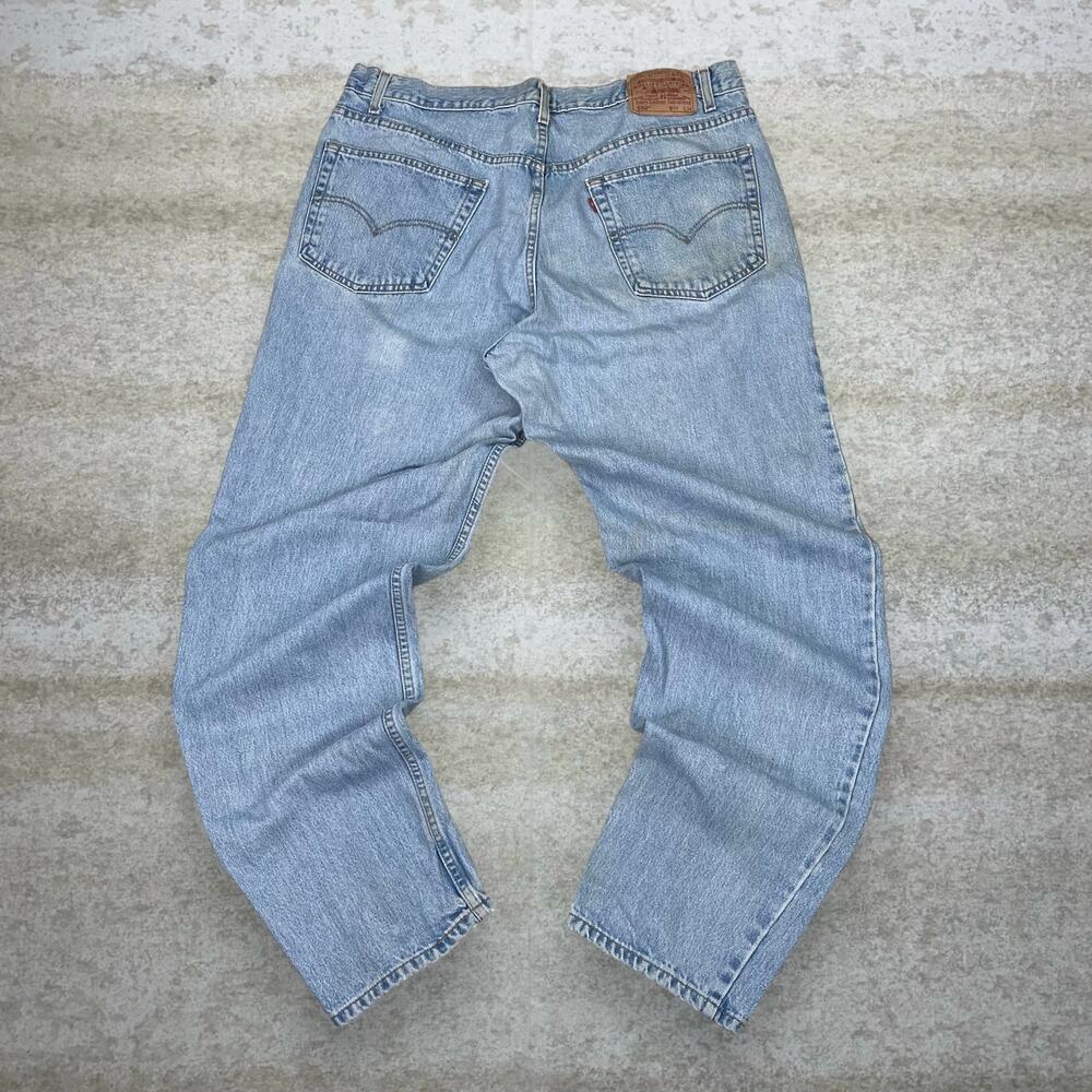 Vintage 90s Levis Jeans 550 40x34 Relaxed Fit Light Wash Denim Paper Tag